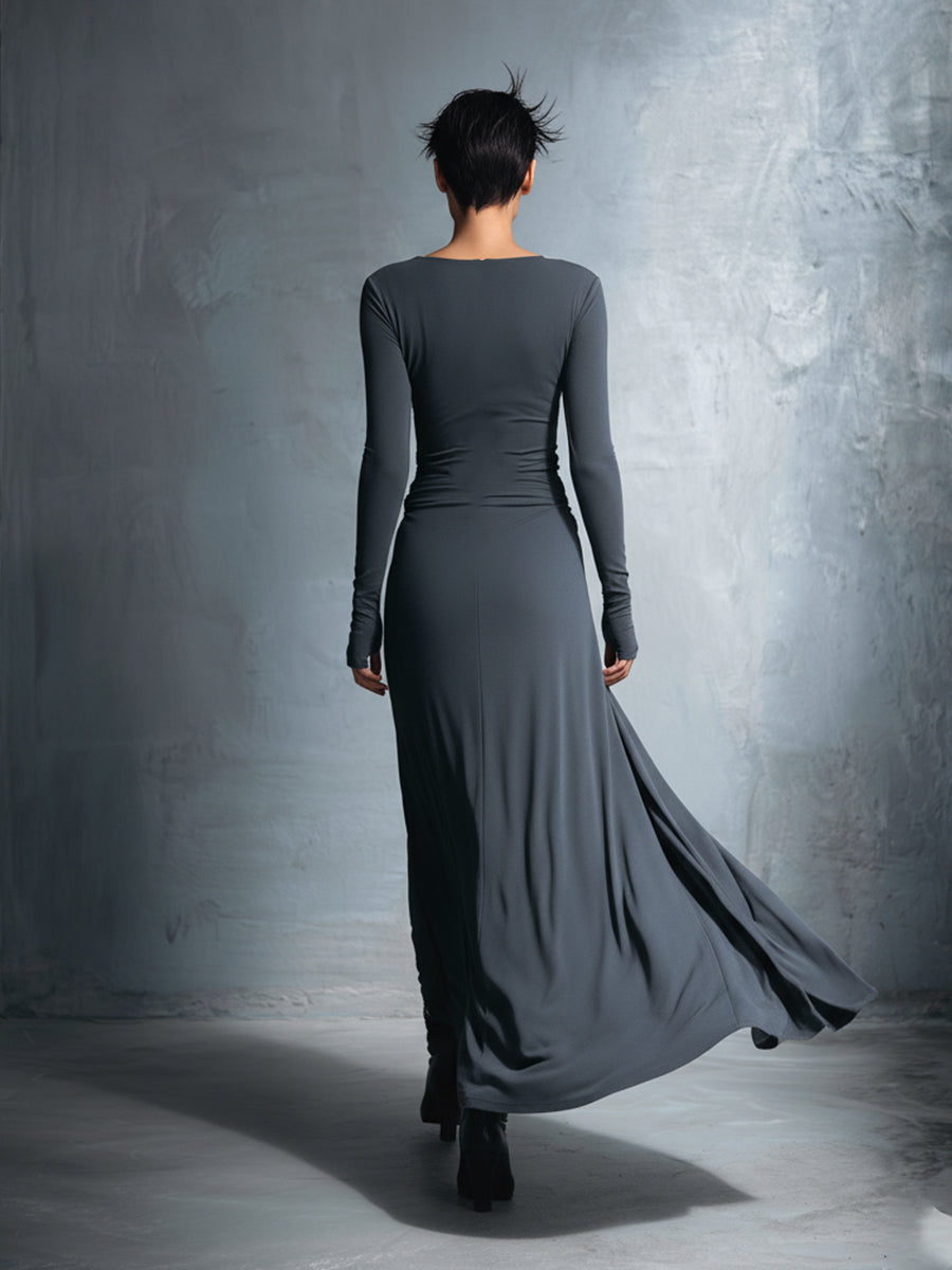Naiara ❘ Vestido maxi con nudo lateral