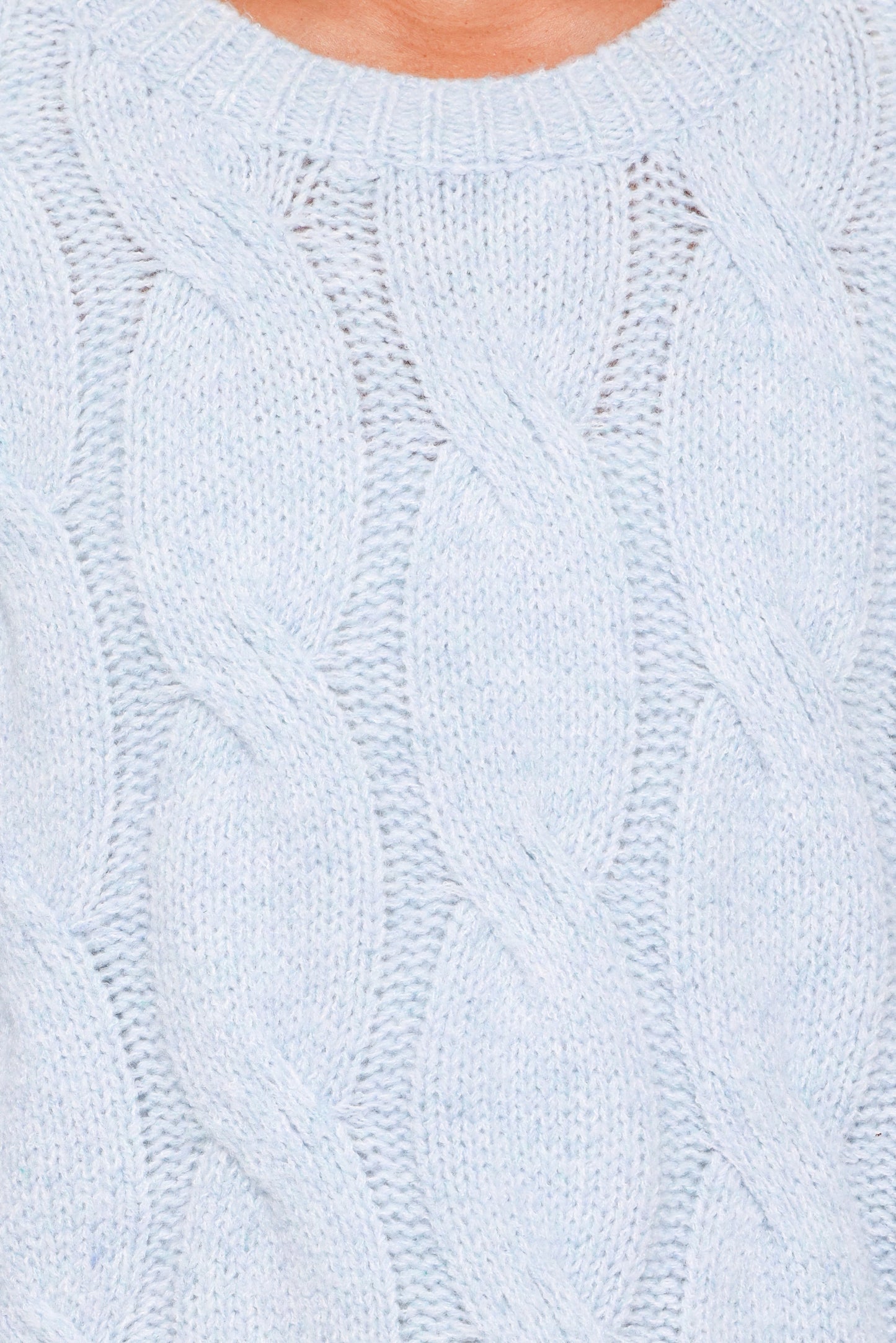 Fleming | Sweater Cable Knit Cuello Alto - Azul Claro