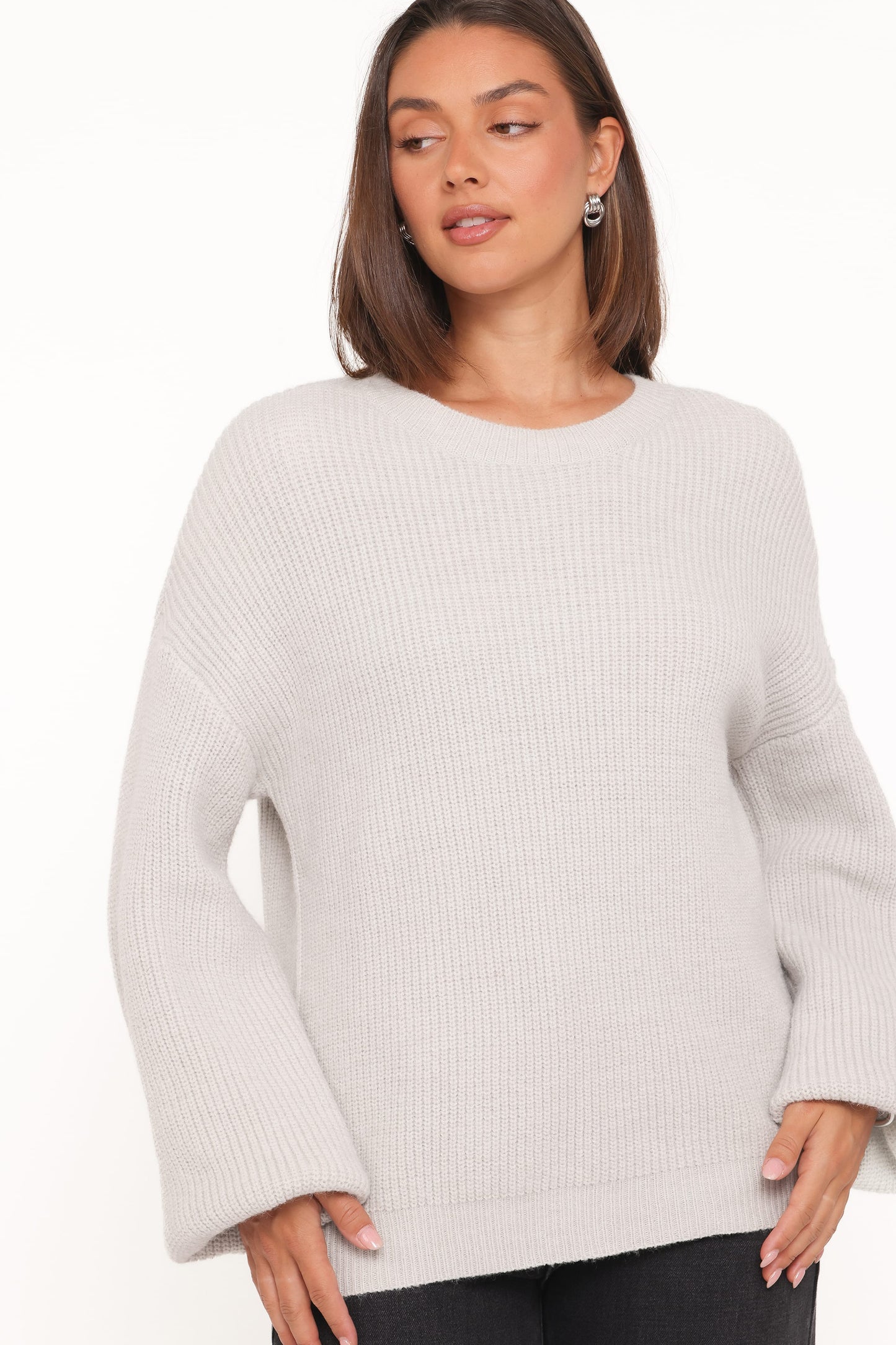 Indra | Sweater Waffle Texturizado - Gris Claro