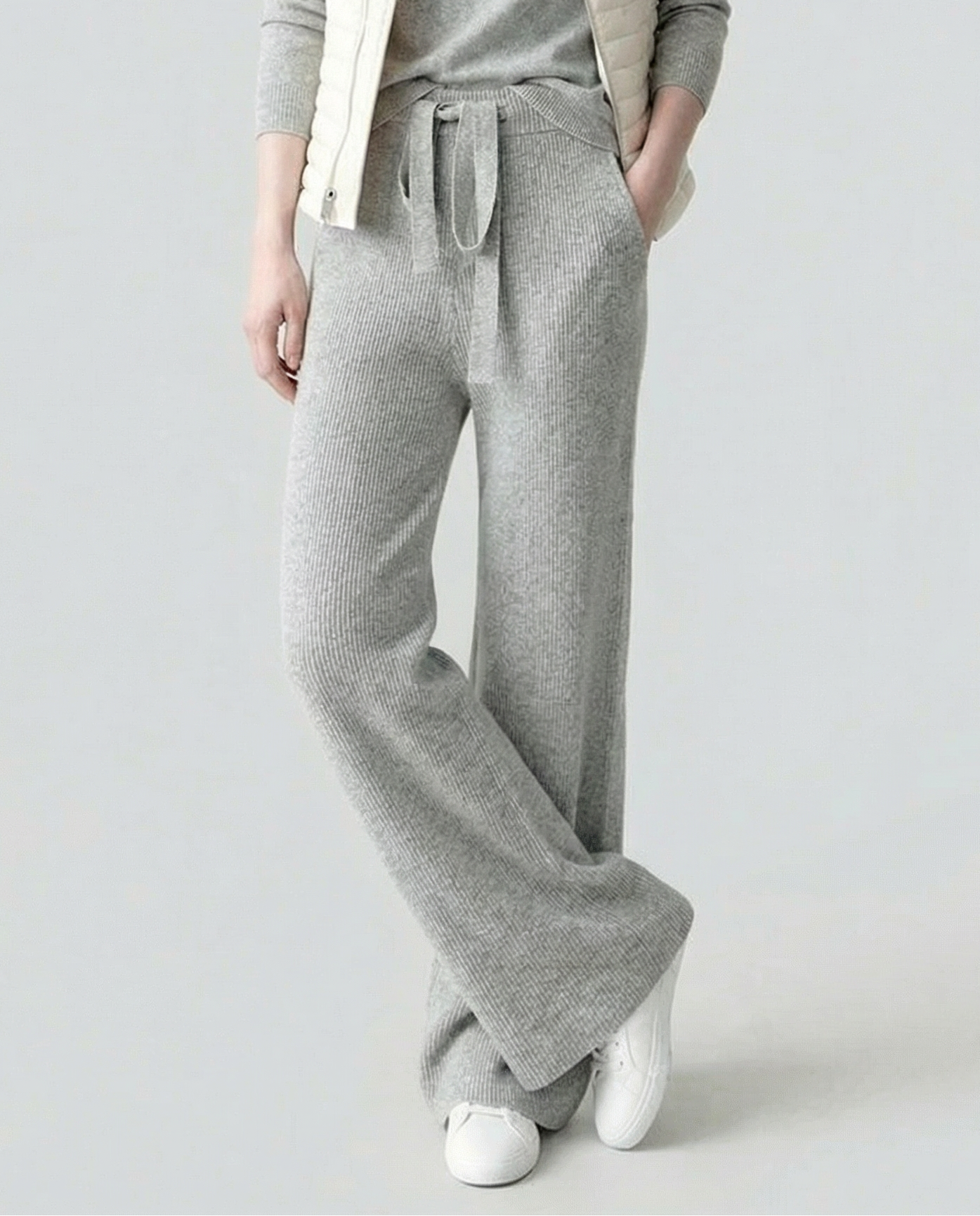 Wide Leg Knit Trousers