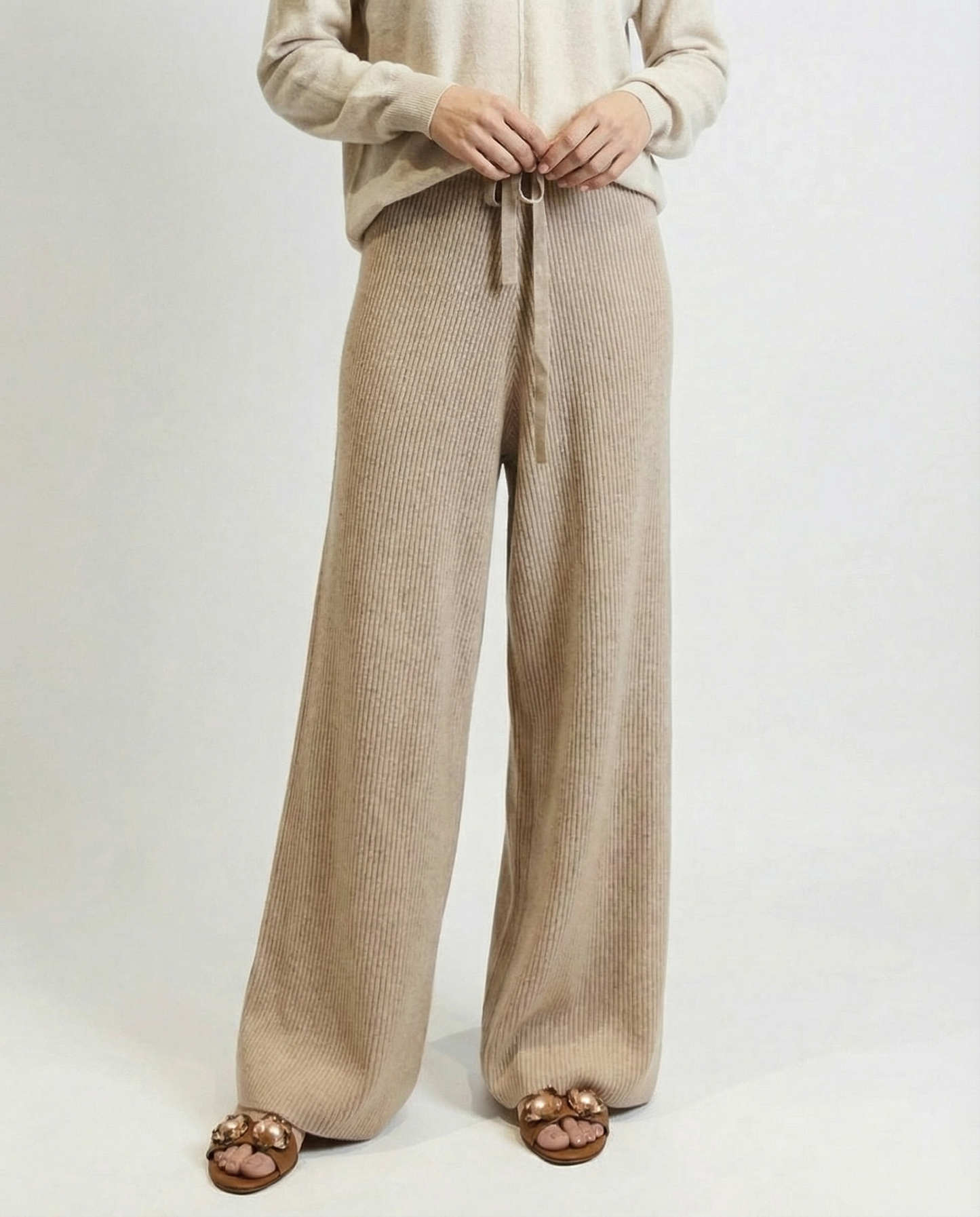 Wide Leg Knit Trousers