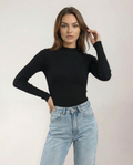 The Sable Mock Neck Top