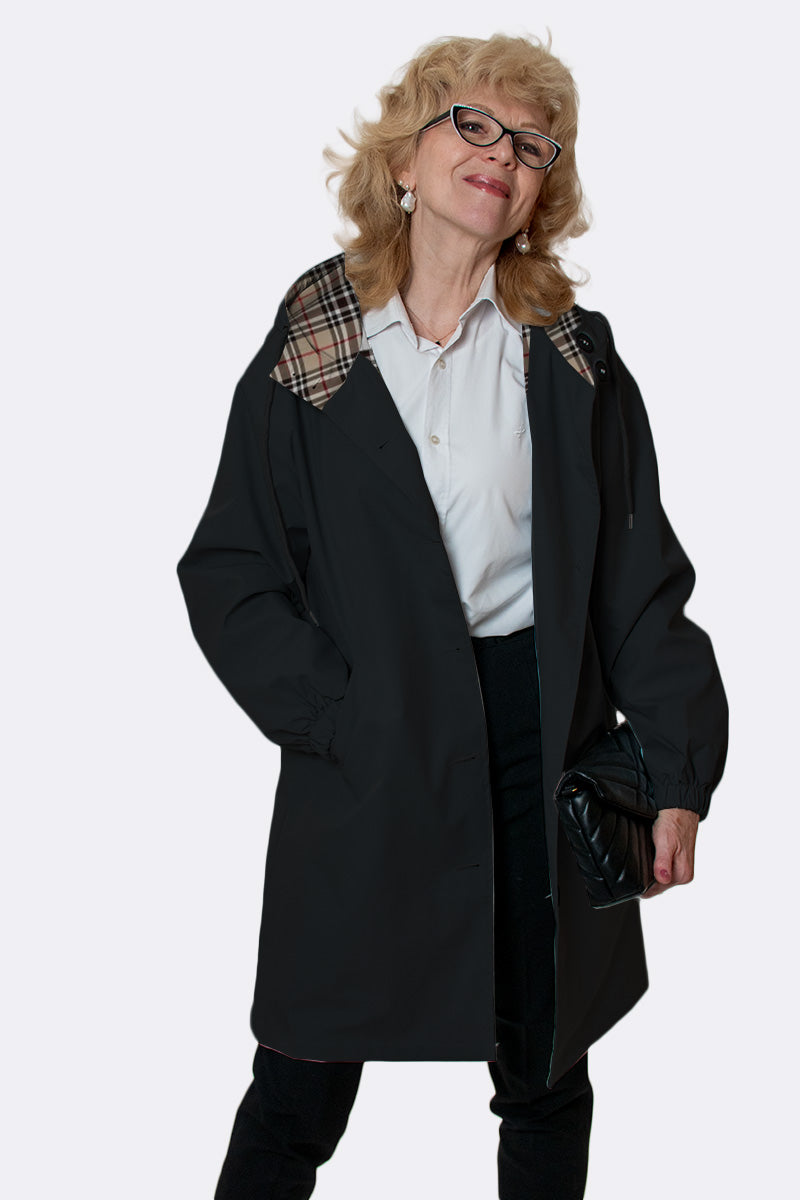 LUXE BLACK WATERPROOF WINDBREAKER