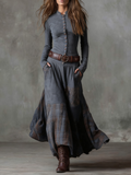 Azucena | Vestido maxi de ante con cinturón