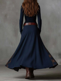Azucena | Vestido maxi de ante con cinturón