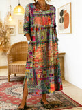 Cristina | Vestido Denim con Patchwork Étnico