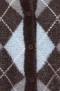 Fionna | Cardigan con Botones Estampado - Azul y Café