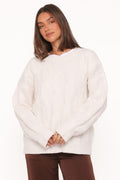 Fleming | Sweater Cable Knit Cuello Alto - Crema