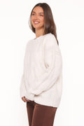 Fleming | Sweater Cable Knit Cuello Alto - Crema