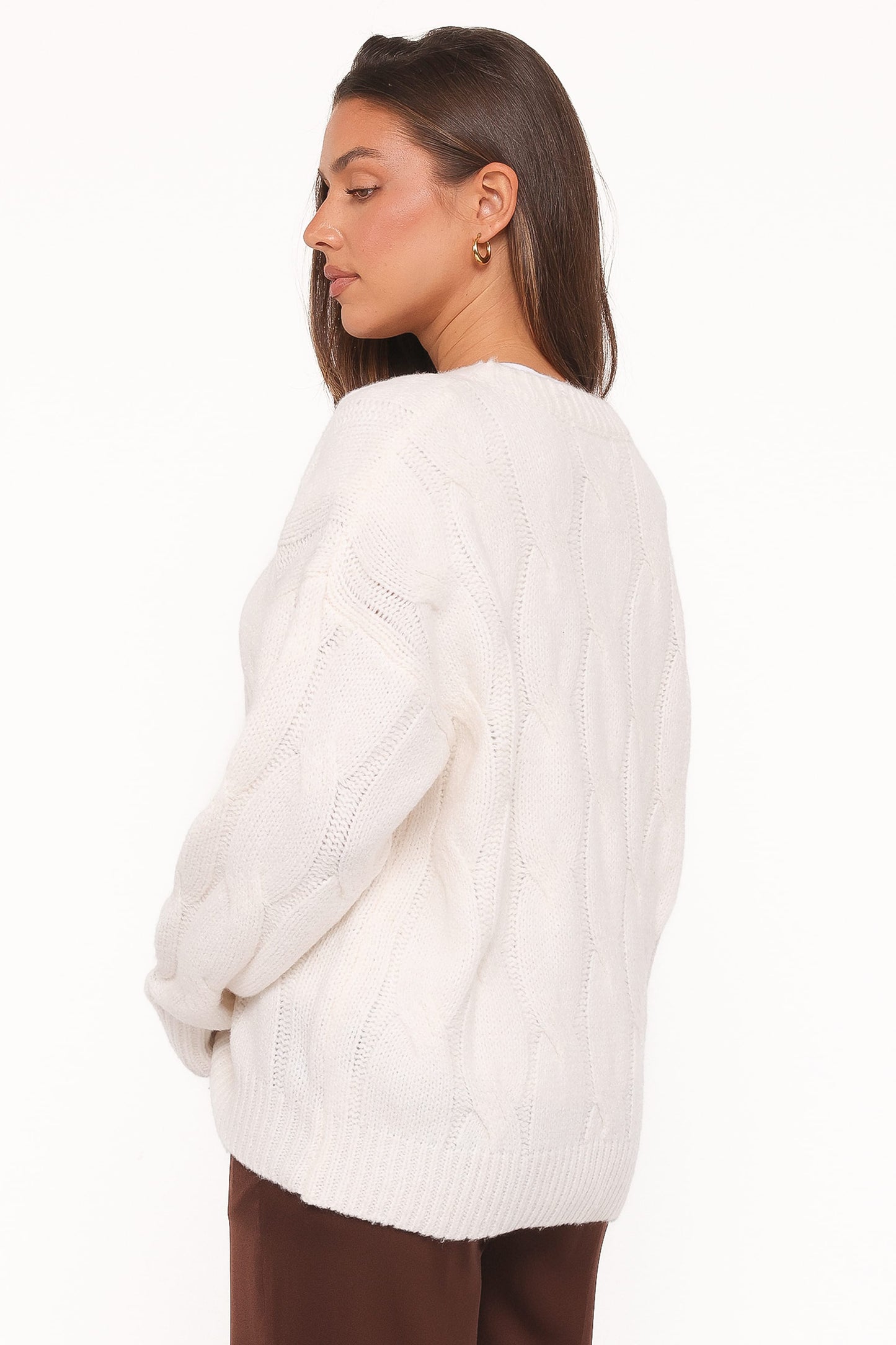 Fleming | Sweater Cable Knit Cuello Alto - Crema