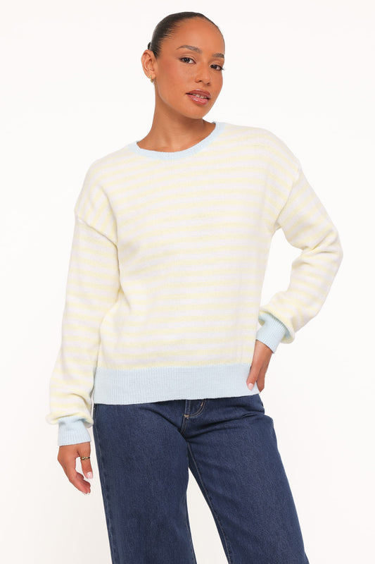 Gloria | Sweater Relajado a Rayas - Amarillo
