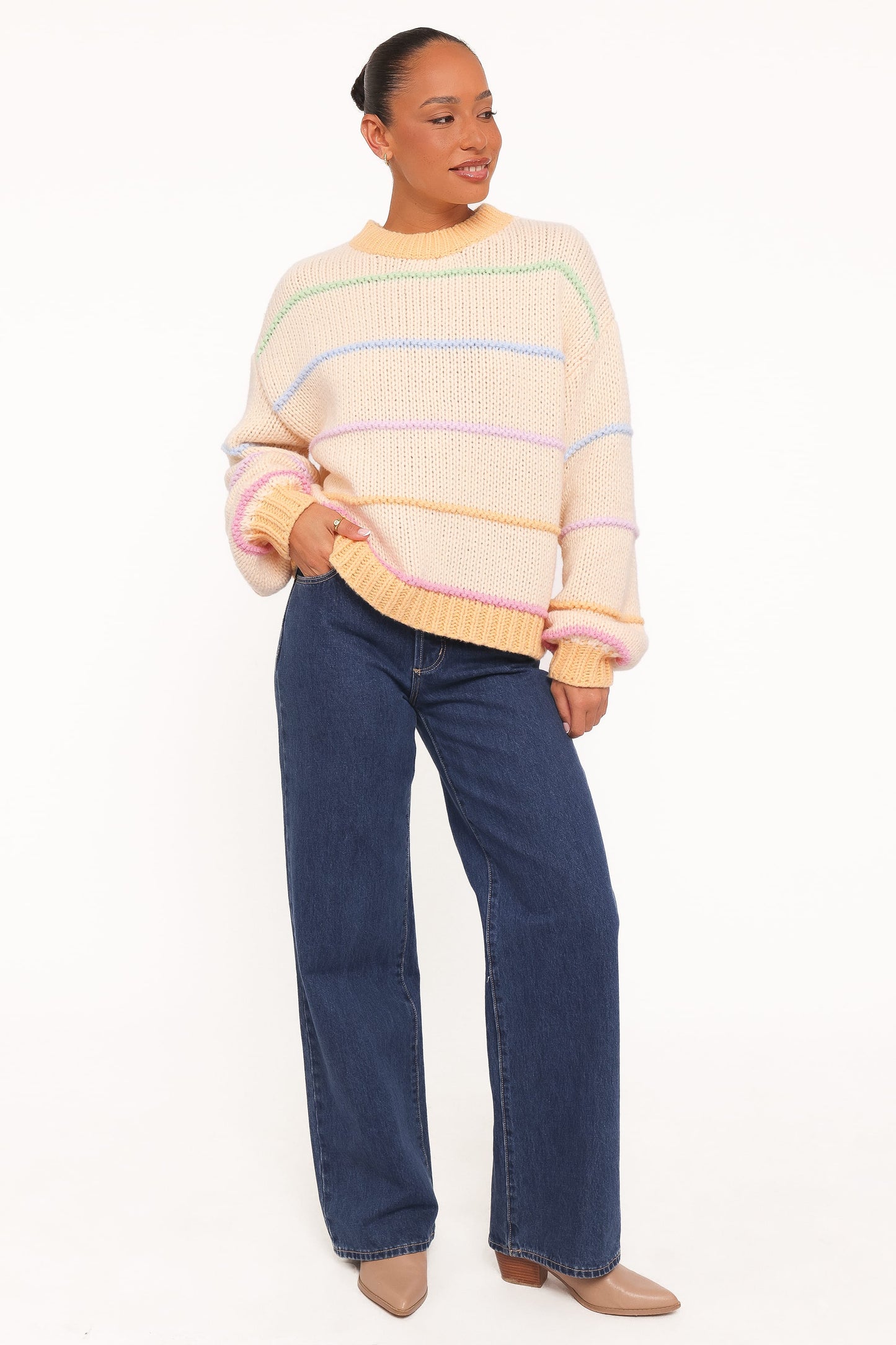 Hamilton | Sweater Texturizado a Rayas - Crema Multicolor