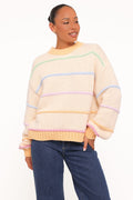 Hamilton | Sweater Texturizado a Rayas - Crema Multicolor
