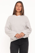 Indra | Sweater Waffle Texturizado - Gris Claro