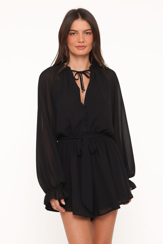 Michelle | Mono Elegante Escote en V - Negro