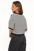 Ceres | Camiseta Tejida a Rayas - Negro y Blanco