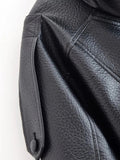Chaqueta de cuero asimétrica Carla